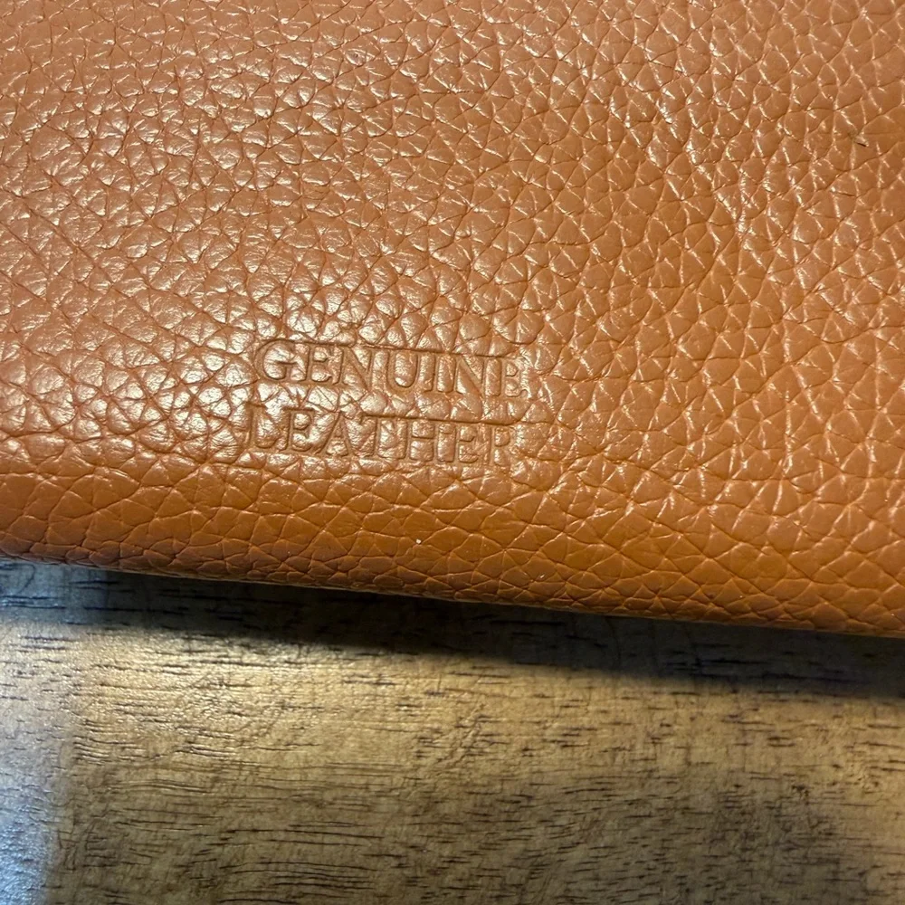 Giani Bernini Cognac Pebbled Leather Trifold Wallet
